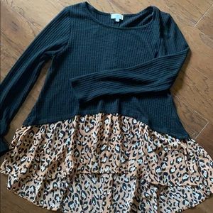 Black and animal print top